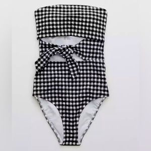 Aerie Gingham Cutout Swimsuit